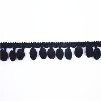 Buy cheap OEKO Black 100% Polyester 3cm Pom Pom Edge product