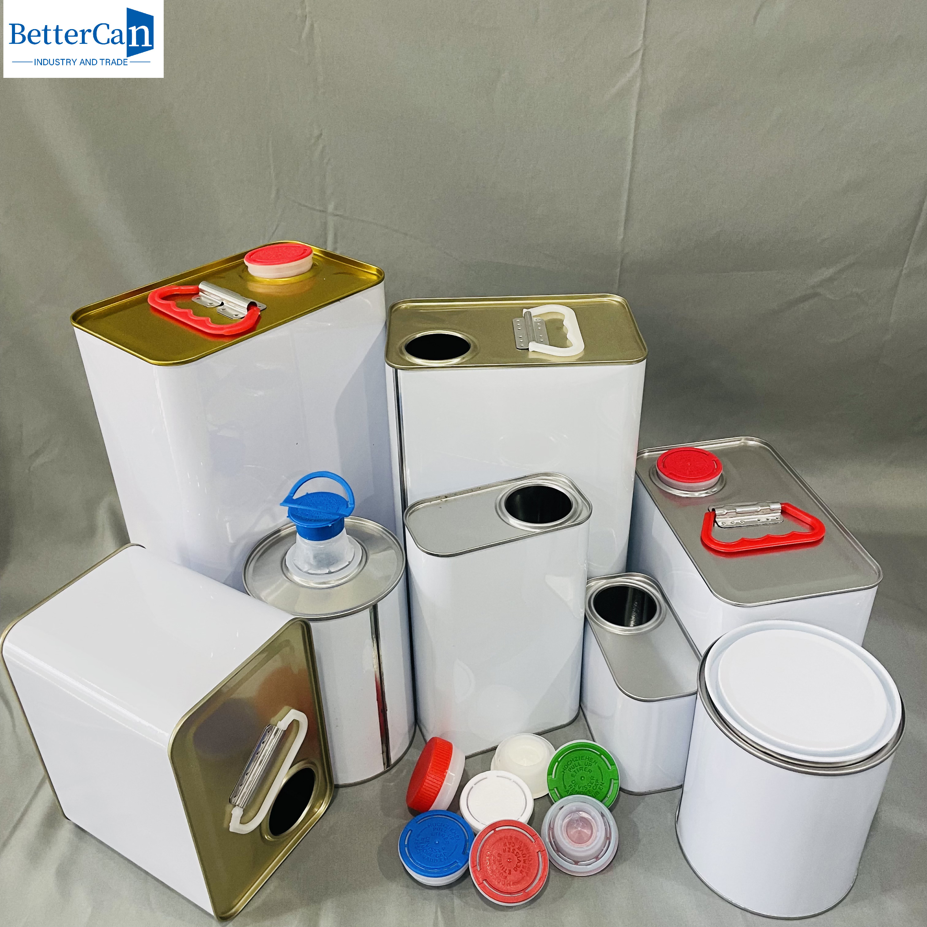 250ML Paint Packaging Material 5 Liter Metal Cans With Plastic Cap Tin Cans Package