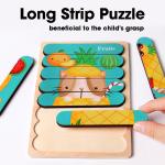 Double Sided Strip 3D Puzzles Baby Toy Wooden Montessori Materials Educational