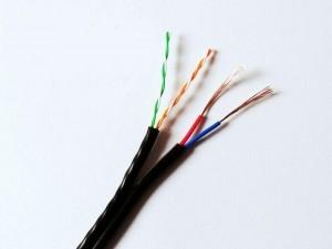 Buy cheap IP Camera Cable UTP CAT5E 2 Pairs with CCA Power PE Jacket for Outdoor from wholesalers