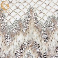 Buy cheap Beautiful 3D Sequin Lace Fabric Collections 80% Nylon Beaded Lace Material product