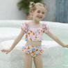Buy cheap Small Girls' Swimsuit Split White Printed Two Pieces Girl Swimsuit Lace Decoration Swimsuit from wholesalers
