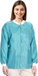 SMS Disposable Lab Jackets Coat 45GSM Hip Length with Pockets Knit Cuffs Adult