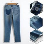 Children Girls Denim Clothes Grinding Trendy Trousers Med Blue Color