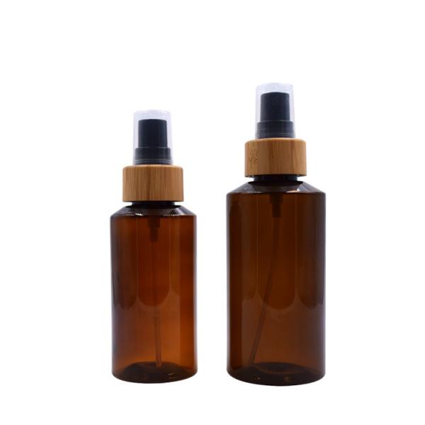 Buy cheap 200ml biodegradable amber plastic packaging water mist spray bottle with bamboo from wholesalers