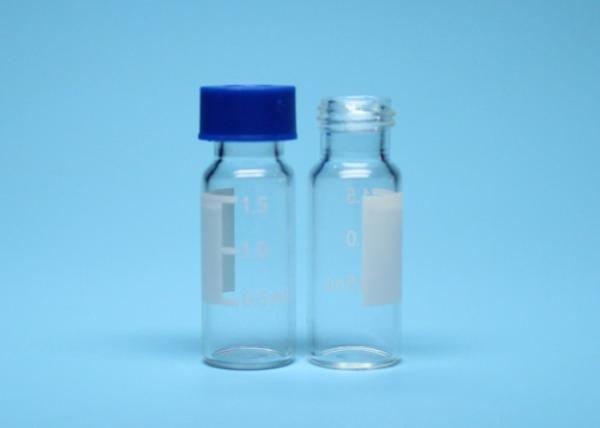 Buy cheap 1.5ml Transparent Chromatographic Screw Top Glass Bottle With Plastic Caps from wholesalers