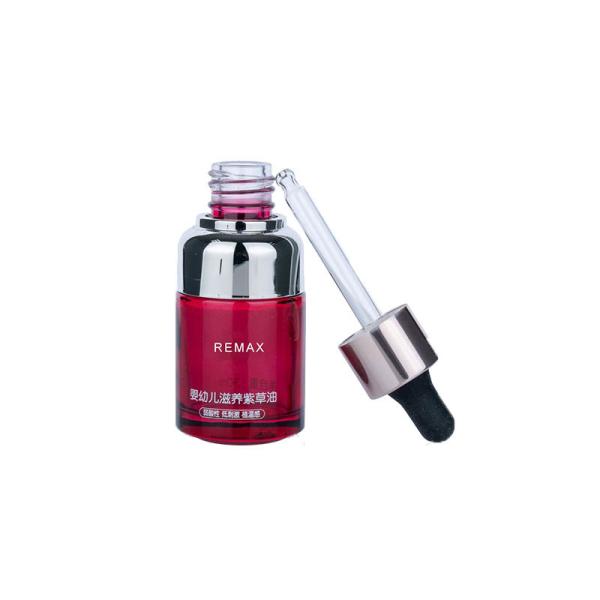 Buy cheap 30ml Red cylindrical Smooth Glass Bottle with Silver Drop For Empty Dropper Bottle from wholesalers