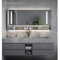 Buy cheap Modern Bathroom Vanity Sink Cabinet Solid Wood Furniture Double Cabinet product
