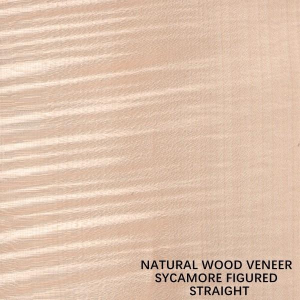 Europe Natural Figured Sycamore Wood Veneer Quarter Cut Straight Grain Thickness