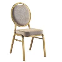 Buy cheap round back light-gray cushion golden painting dining chair for sale product