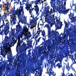 135cm Width Navy Blue Embroidered Tulle Lace Fabric Fashion Handwork