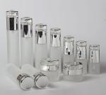 SGS 4oz Frosted Glass Lotion Bottle Containers Flat Shoulder With Spray Pump
