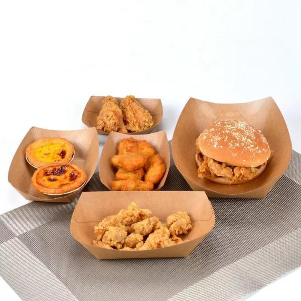 Buy cheap Food Grade Kraft Paper Tray Disposable Recyclable Customized from wholesalers
