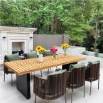 Customize Color Outdoor Garden Patio Dining Table And Chairs PE Rattan Modern
