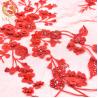 Buy cheap Gorgeous 3D Embroidery Lace Applique Handwork Beaded Red Color Lace from wholesalers