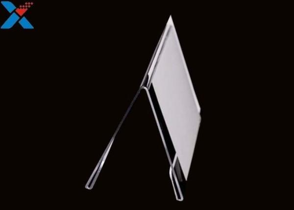 Buy cheap 3mm V Shape Acrylic Display Sheet Clear Perspex Tabletop Sign Holders from wholesalers