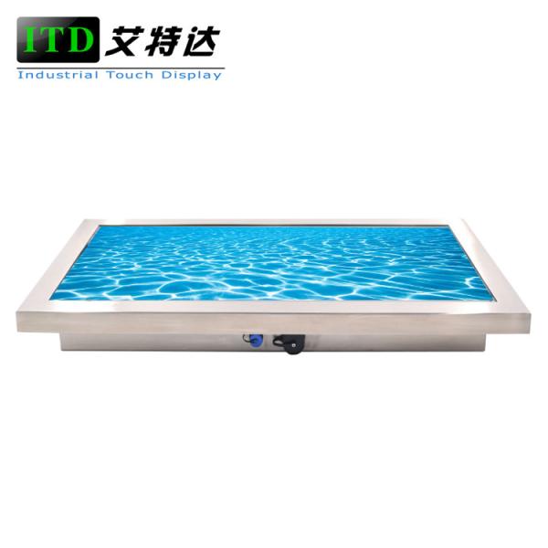 harsh environment 27inch Stainless Steel LCD PCAP 10 Point Touch display AR/AG