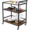 Buy cheap Textured Wooden Rotating Modern Kitchen Cart Trolley ODM Industrial Style from wholesalers