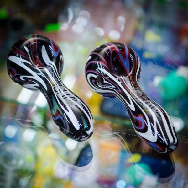Buy cheap Blue Streak Painted Colored Mini 3 Inch Tobacco Spoon Pipe For Smoking from wholesalers
