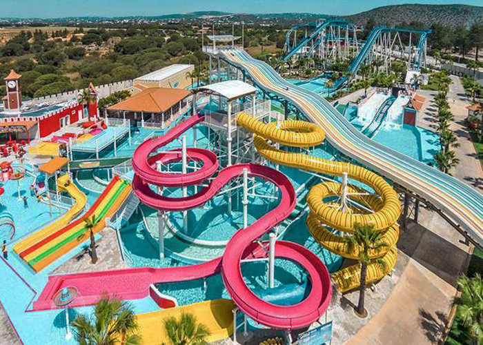 Custom Speed Slide Outdoor Commercial Water Park Equipments Fiberglass Slides For Adult