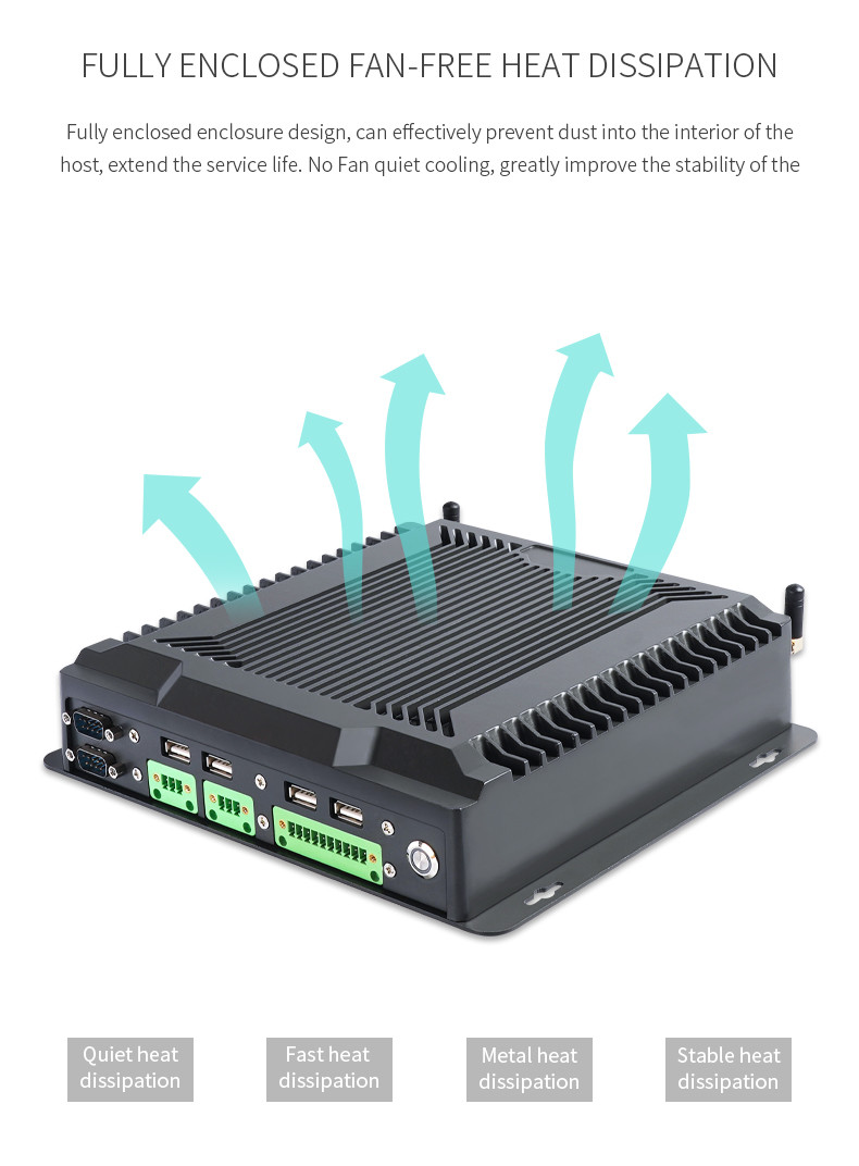 Mainframe SIM Card Slots Embedded Mini IPC Fanless Industrial Panel Pc