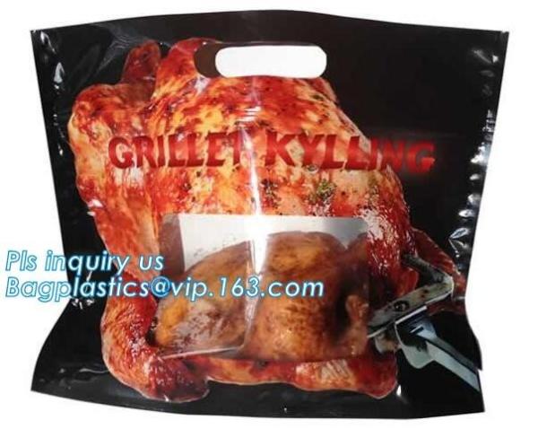 Buy cheap Aluminum foil vacuum frozen roast chicken packaging bag, chicken packaging bag with punch handle, PET chicken oven bag from wholesalers