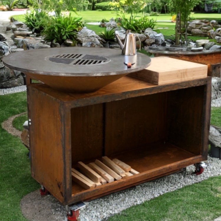corten steel bbq grill
