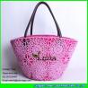 Buy cheap LUDA pinke crochet bag lady straw beach tote shoulder bag from wholesalers
