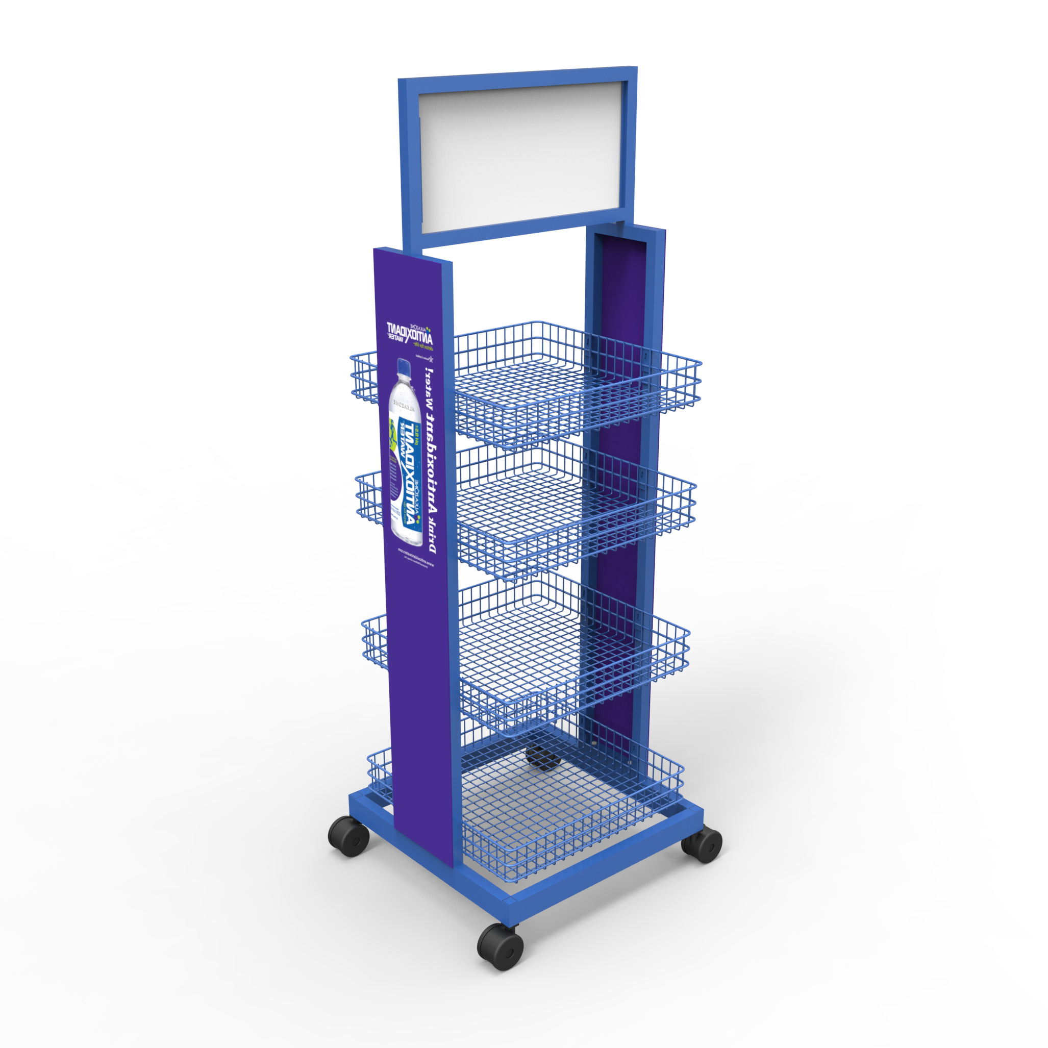 Hot Selling Supermarket Water Bottle Display Shelves Metal Wire Display Racks With Customized Logo