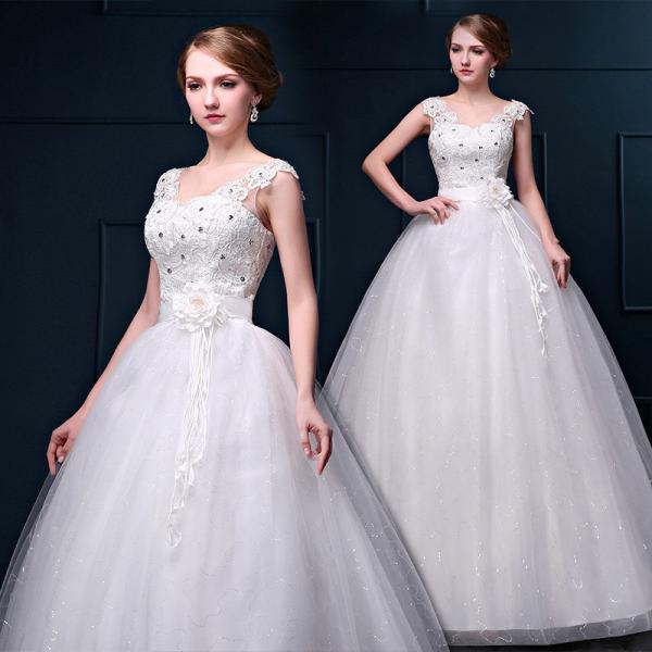 Hot Sale Princess Waist Beading Bra Straps Lace Flower Double Shoulder Wedding