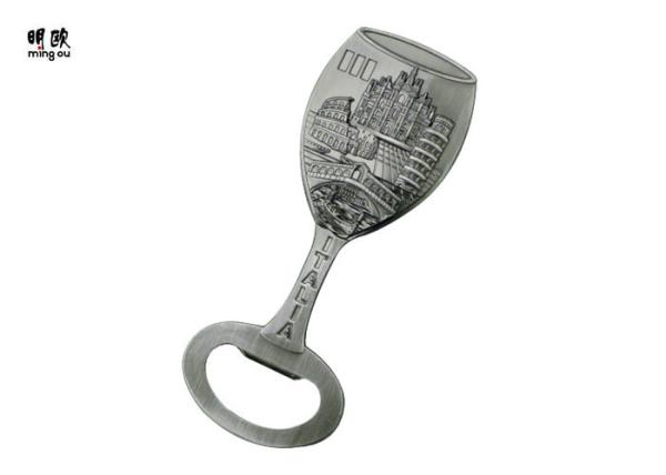 Buy cheap Metal Antique Tin Style bottle cap opener , custom bar bottle opener 3D Fridge Magnet Design from wholesalers