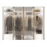 Buy cheap 55cm Aluminum Glass Door Wardrobe With Glass Sliding Leather Face Drawers from wholesalers