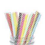 Wavy Pattern Christmas Paper Drinking Straws BPA Free Graduation Paper Straws
