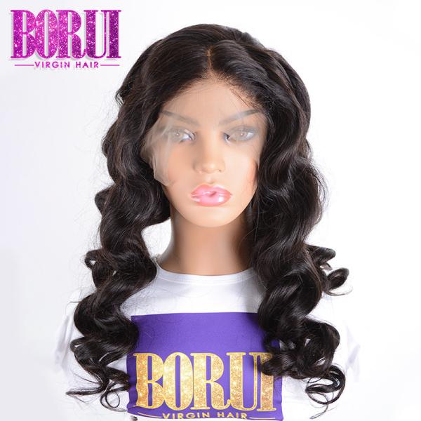 Buy cheap 100% Virgin Brazilian Human Hair Lace Front Wigs 180% Density Loose Wave from wholesalers