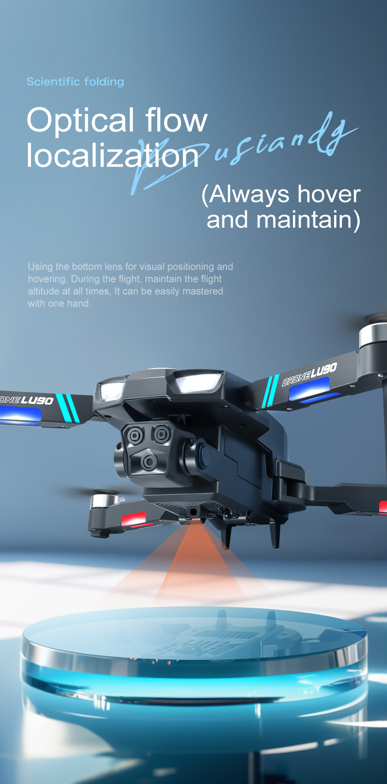 Beginner Drones Three-axis Flow Positioning Brushless Mini Foldable Drone with Infrared Obstacle Avoidance and 4k Camera