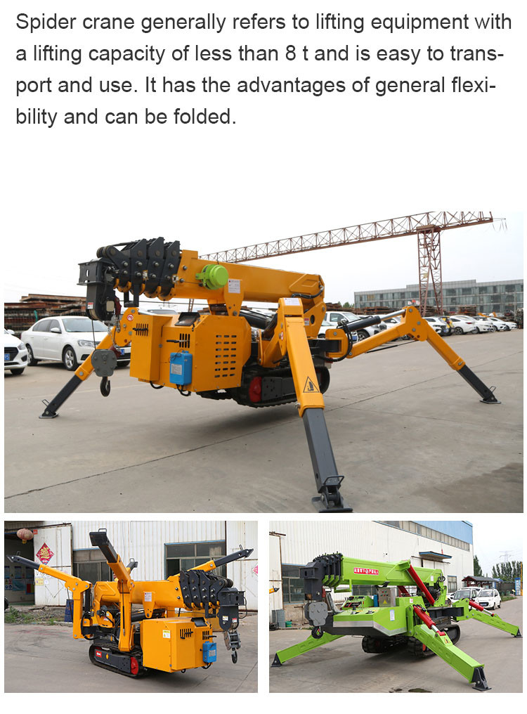 360 Degree Hydraulic Slewing JIB Cranes 3000kg Crawler Cantilever Spider Crane