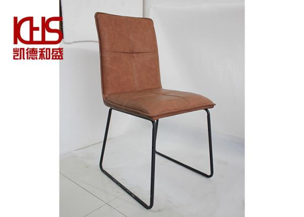 Light PU Leather Gallery Dining Chairs Formaldehyde Free Leather Living Room