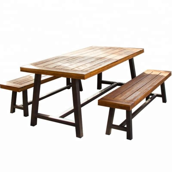 Buy cheap ISO14001 Certificate 1800mm Wood And Metal Bistro Set from wholesalers