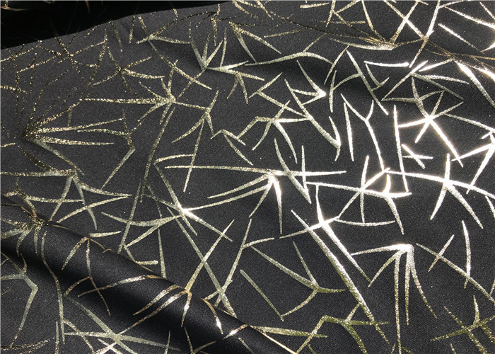 Double Knit Recycled Nylon Fabric Foil Printing Creora Spandex For Dance Wear