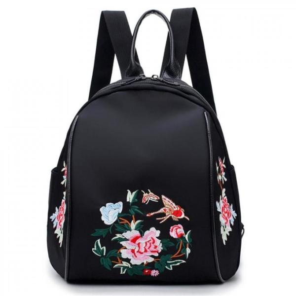 Nylon Embroidery Double Shoulder Bag Female Korean Version of The New Fashion