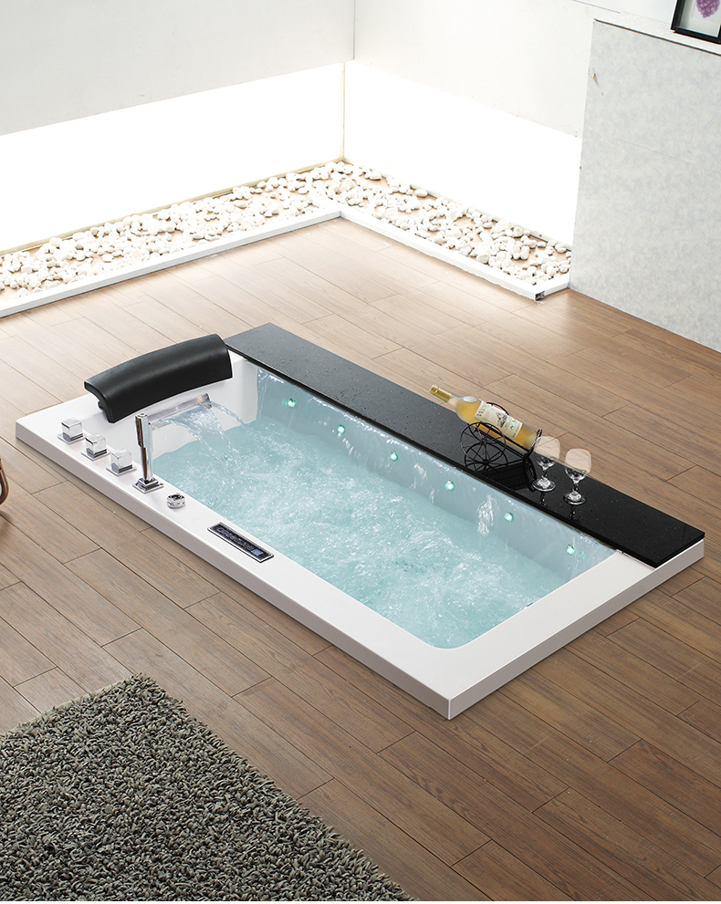 Round Acrylic Whirlpool Bathtub With Waterfall And Air Massage