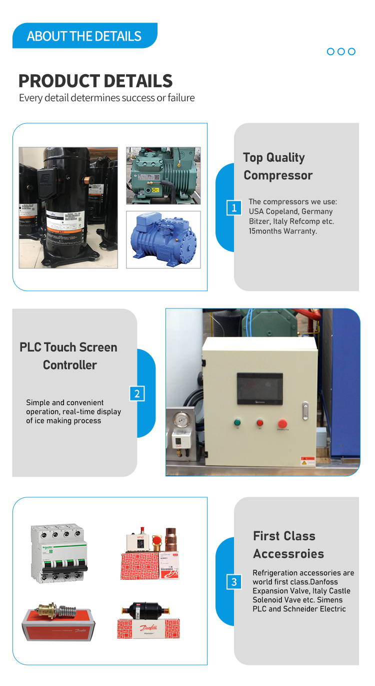 4500KW Industrial Air Condensing 1 Ton Flake Ice Maker Machine for Supermarket and Automatic Ice Production in Supermarkets