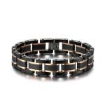 Fashion Plating Rose Gold Stainless Steel Bracelet Jewelry Watch Mens Punk