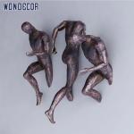 Running Man Metal Wall Art Sculpture 3D Bronze Wall Sculpture