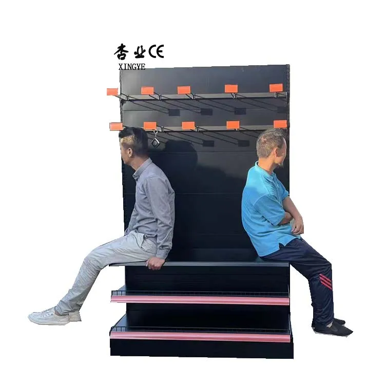 Factory Custom size color convenience store black rak display store shelf shelves retail