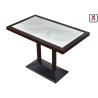 Buy cheap 4 Seats Restaurant Dining Table Luxury Marble Inset Wood 4ft*2ft Casting Iron from wholesalers