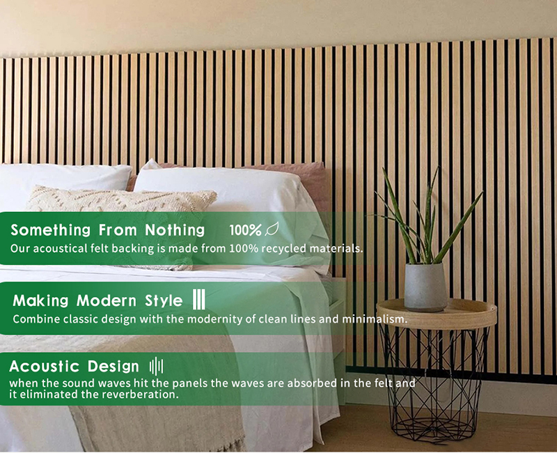 Polyester Thickness 9mm/12mm Slatted Wooden Veneer Pet Acoustic Slat Wall Panels for Stadium