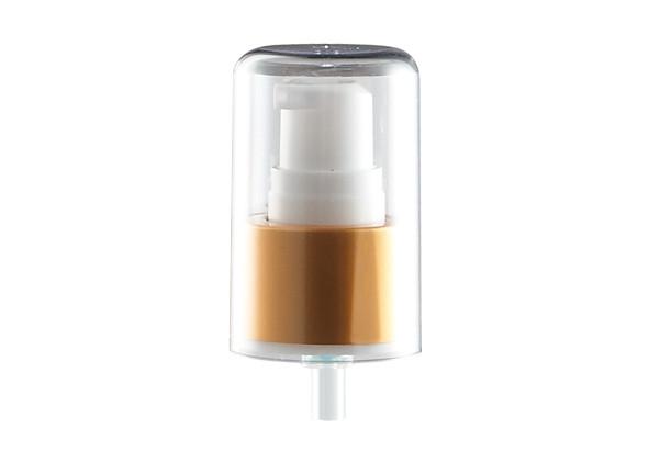Buy cheap Full Cap Cosmetic Pump Dispenser With AS Material Golden Aluminum Closure from wholesalers