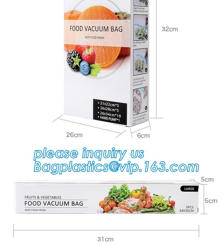Large 11" x 50' Commercial Grade Vacuum Sealer Food Saver Storage Roll Bags, Vacuum Bag packaging snack/plastic food gra