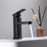 Deck Mount 304 Stainless Steel Bathroom Faucet Hotel Square Sink Tap